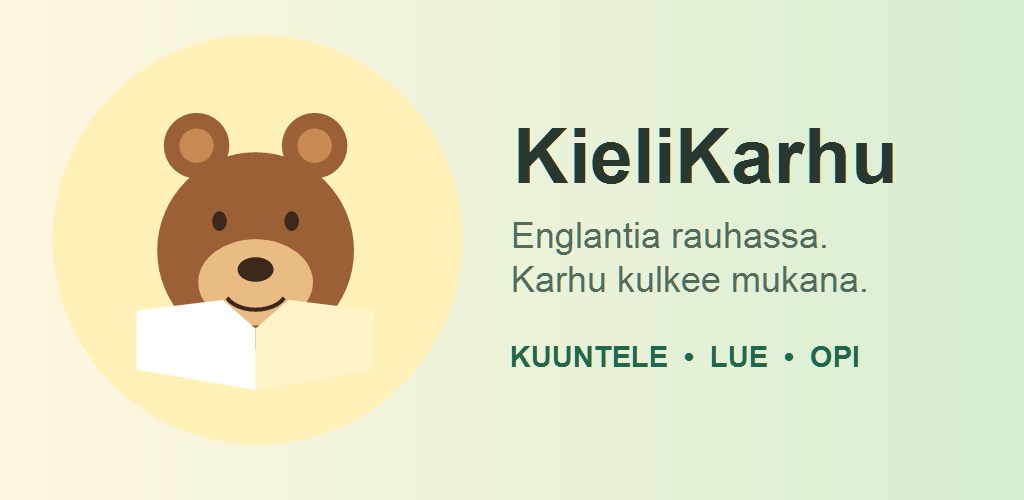 KieliKarhun englannin harjoittelun kuvitus